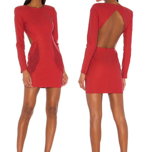 NBD Dionne Mini Dress in Rhubarb Red - Picture 1 of 4